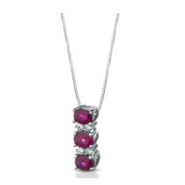 Crusado necklace with diamonds and rubies pendant Maratea collection