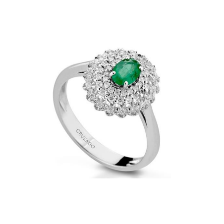 Crusado ring with emeralds and diamonds Portovenere collection