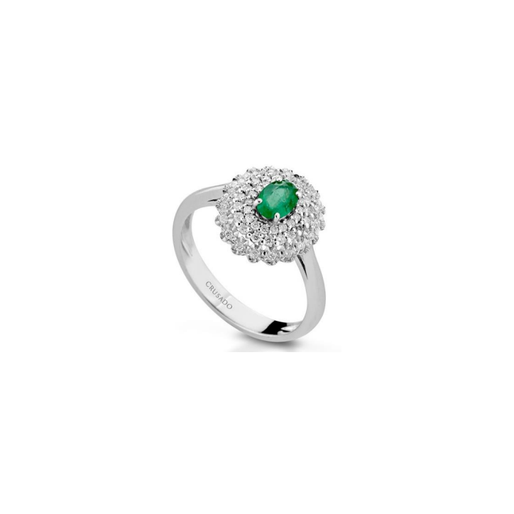 Crusado ring with emeralds and diamonds Portovenere collection