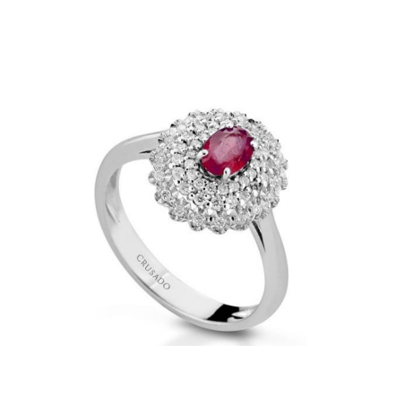 Crusado ring with rubies and diamonds Portovenere collection