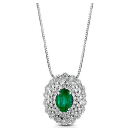 Crusado necklace with diamonds and emeralds pendant Porto Venere collection