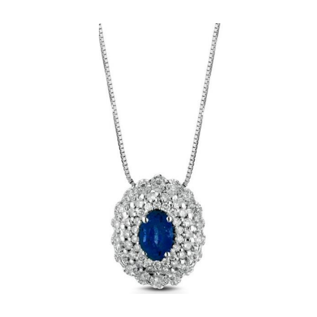 Crusado necklace with diamonds and sapphires pendant Porto Venere collection