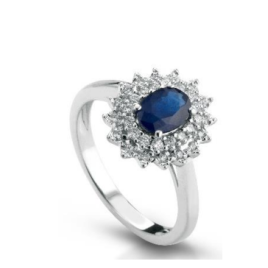 Crusado ring with sapphires and diamonds Sanremo collection
