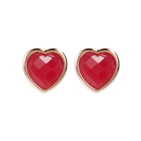 BRONZALLURE EARRINGS WITH NATURAL STONE HEART