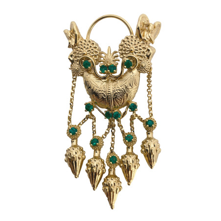 EARRING - GOLDS OF MAGNA GREECE - 18kt Gold with emeralds